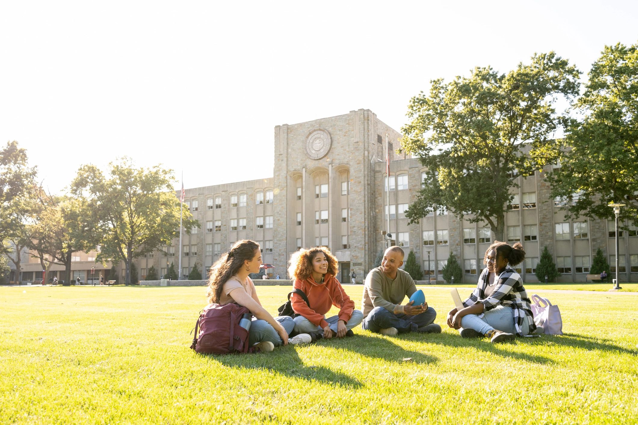 Students on a training school campus